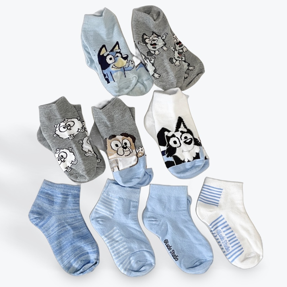Bluey Socks Set - Blue, Gray, White